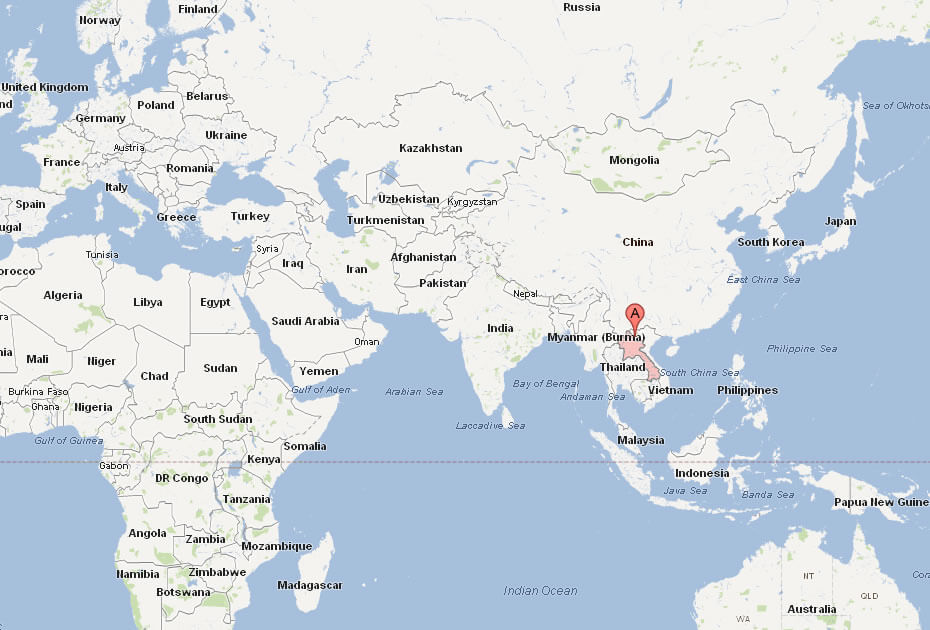 map of laos world